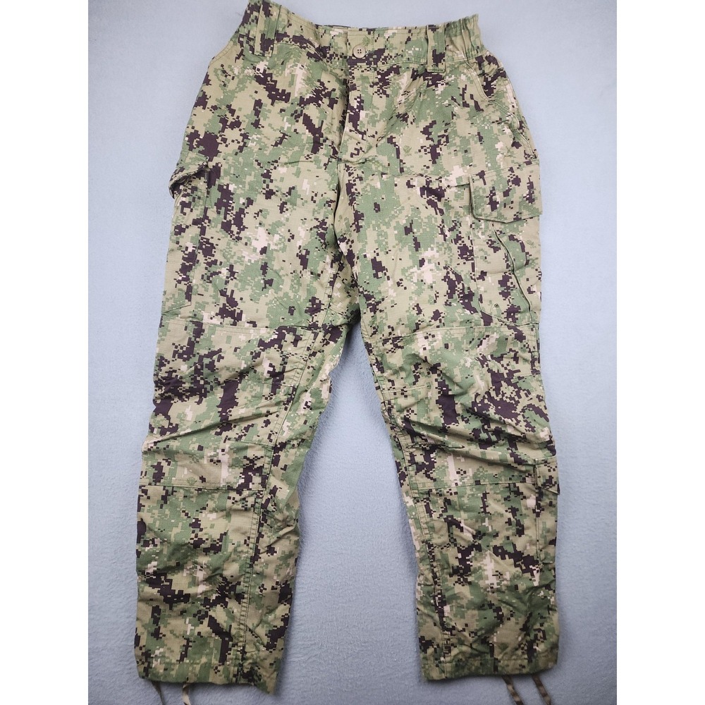 US Navy Pants Mens 33 X Short Green Type III NWU Camo Cargo Ripstop Work Seals